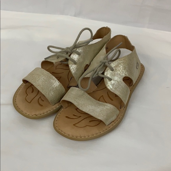 Born Metallic Lace Up Sandals - Picture 1 of 5